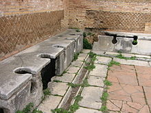 Publieke toilet bij de Romeinen
